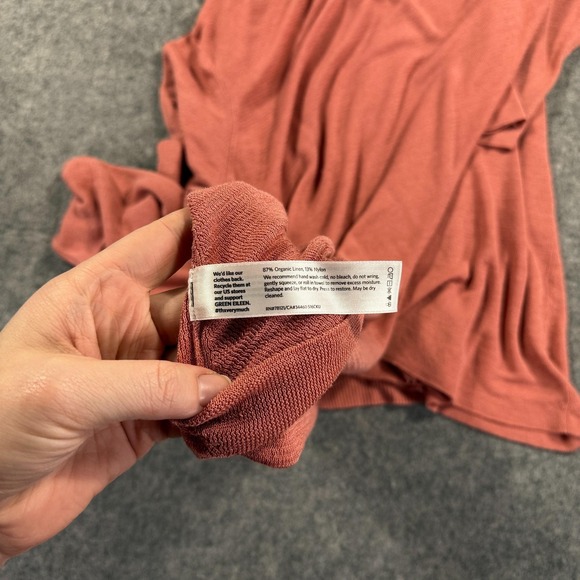 Eileen Fisher Cardigan Womens 3X Pink Linen Nylon Open Front Lightweight Knit - Picture 8 of 9